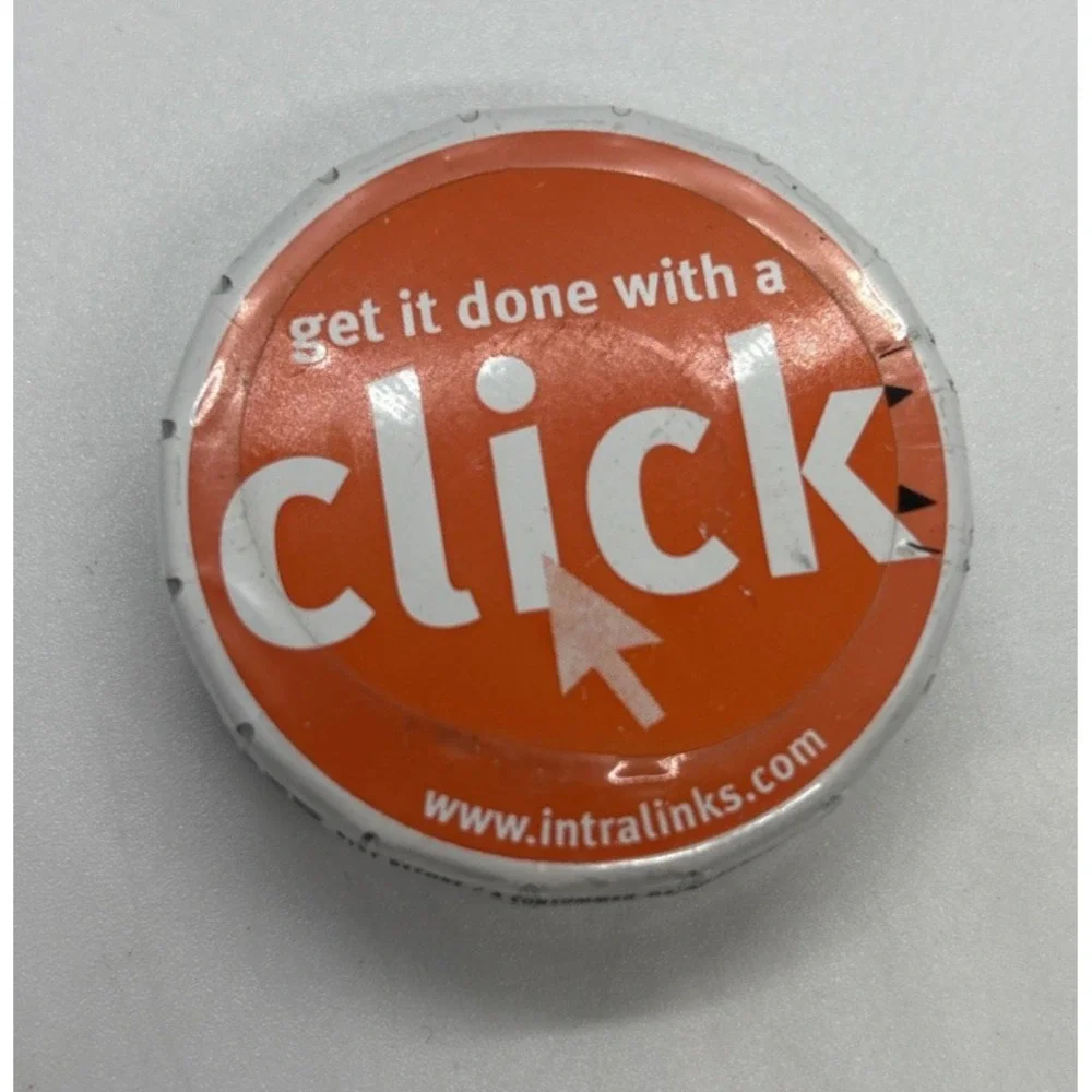 Vintage Intralinks‎ Clik Clak Promo Mint Tin Orange Tech Advertising Swag France